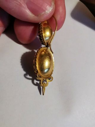 A RARE AND FINE QUALITY 18ct LARGE PERIOD DOUBLE CITRINE AND PEARL EARRING 3