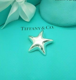 Tiffany & Co.  Very Rare Sterling Silver Large Puff Star Brooch