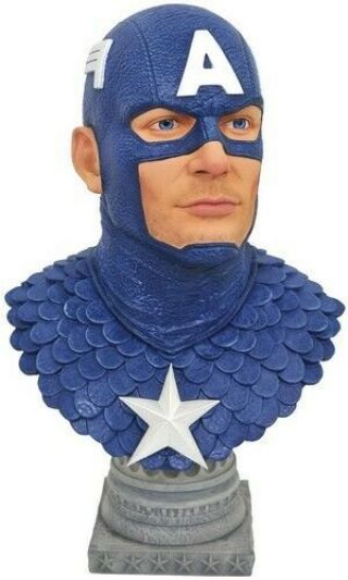 Legends In 3d Marvel Captain America 1/2 Scale Bust [new Toy] Statue,