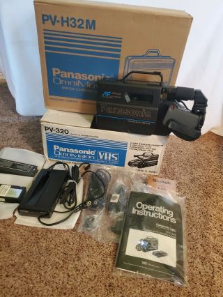 RARE Panasonic OmniMovie PV - 320 VHS HQ Video CamCorder with Camera Case WOW 2