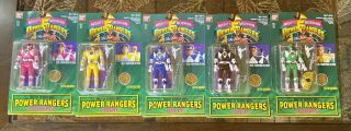 Vintage 1994 Mighty Morphin Power Rangers Figures Set Of 5 Awesome Tattoo Nib