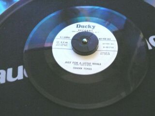 Record 45 Rare Doo Wop Tender Tones On Ducky Just For A Little / Love You Vg,