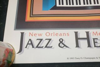 1993 Orleans Jazz Heritage Festival Poster 135/1500 SIGNED RARE CHAMPAGNE 2