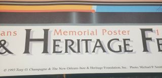 1993 Orleans Jazz Heritage Festival Poster 135/1500 SIGNED RARE CHAMPAGNE 3