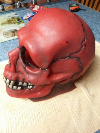 Rare Vintage 1976 Don Post Studios Halloween Mask Thick Rubber Red Skull