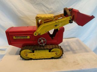 Rare Vintage Early 1950 ' s NYLINT HOUGH Pessed Steel Payloader Bulldozer eco ship 2