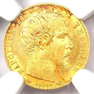 1854 - A France Napoleon Iii 5 Francs Gold Coin G5fr - Ngc Au Details - Rare Coin