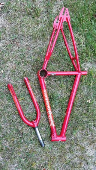 1983 Cycle Pro Greg Hill Bmx Bike Frame And Akisu Fork Set Rare Red Ghp