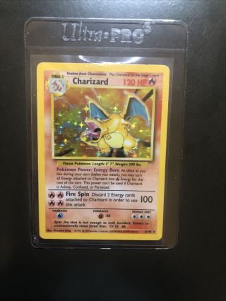 Pokemon Charizard 4/102 Holo Base Set Unlimited Rare 1999 Vintage