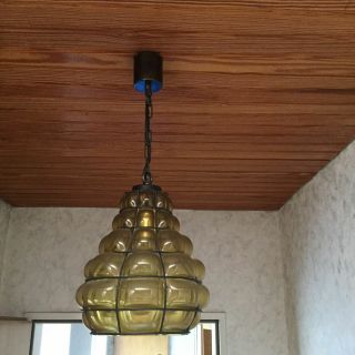 Vintage ceiling lamp Murano brown color RARE Art Deco mid century 70s décor 2