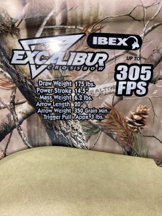RARE EXCALIBUR CROSSBOW IBEX (not SMF) Multiplex Scope 305fps,  7 Bolts,  Quivers 2
