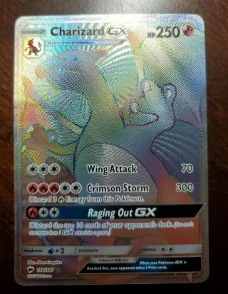 Charizard Gx 150/147 Burning Shadows Full Art Rainbow Secret Rare Pokemon Card
