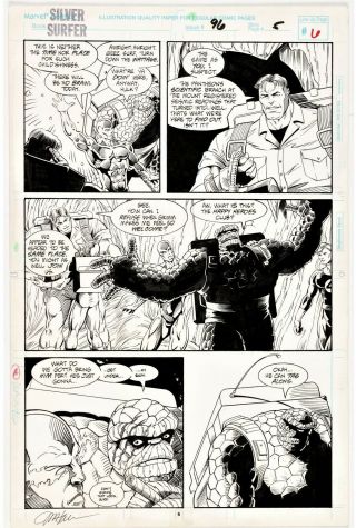 Silver Surfer 96 Page 6 Art Hulk & The Thing Feud By Jim Hall Rare