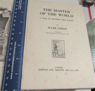 JULES VERNE - THE MASTER OF THE WORLD/1915/RARE 1st TRUE Edition.  FIRST ISSUE/ILLUS 3