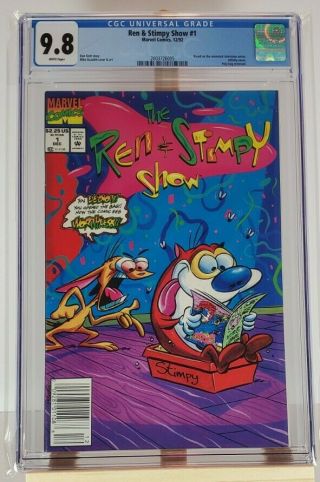 The Ren And Stimpy Show 1 - Cgc 9.  8 Nm/mt White - Rare Newsstand Edition