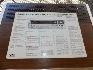 Rare VGC 1970 ' s era Sansui QRX - 6001 4 Channel QUAD Stereo Receiver Amp 3