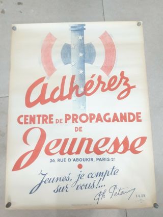 Rare Affiche Pétain Militaire Francisque 1942