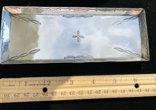 Very Early And Rare Signed Taliman Navajo Sterling Silver Tray