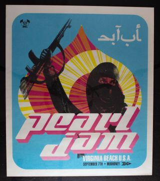 Pearl Jam 1998 Virginia Beach Ames Bros Rare Concert Poster – Like