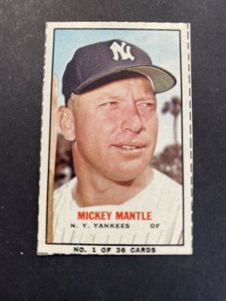1964 Bazooka 1 Mickey Mantle “rare” Hand Cut Portrait Box Bottom “nice”