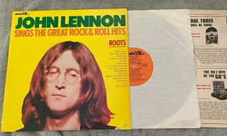 John Lennon - Roots Lp - Adam Viii Records With Inner Sleeve - Rare