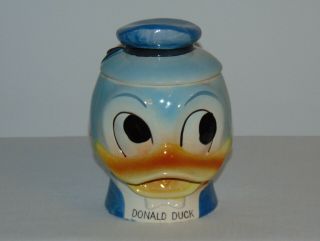 Vintage Rare Walt Disney Productions Donald Duck Biscuit Cookie Jar Wd 5 Japan