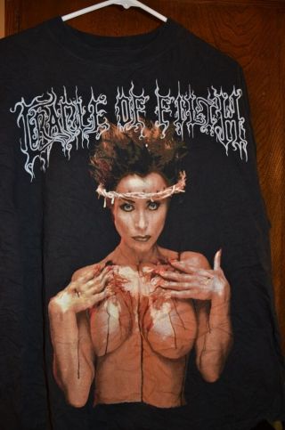 Cradle Of Filth 1995 Praise The Whore Uk Vintage Licensed Shirt Xl Very Rare