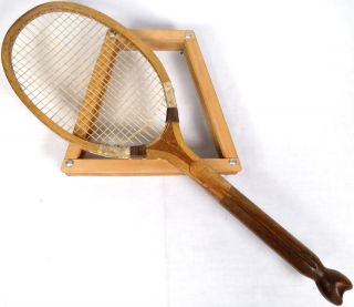 Antique Circa 1920 Vichand Fishtail Bulbous Handle Tennis Racquet 12 1/2 Rare