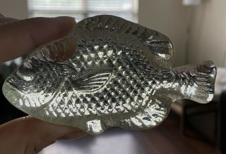 Fire And Light Recycled Glass Fish Paperweight.  Rare Limited Run