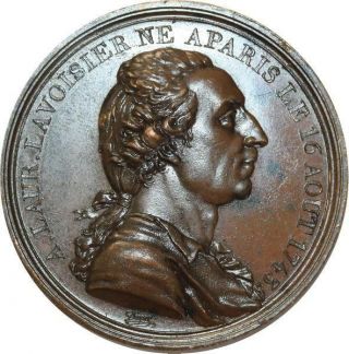 O5364 Rare Médaille Consulat Lavoisier Dupré An 10 Baron Desnoyers Spl