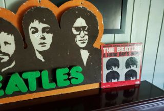 The Beatles Capitol Records In - Store Styrofoam Display Sign 1974 Promo Rare 2