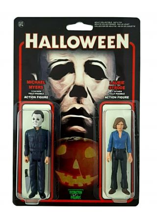 Halloween Michael Myers 3/4 " Custom Figure 2 Pack Glow Card Distraction_figures