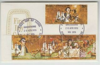Stamps 1970 Captain Cook Set Of 6 On Small Format Official Emblem Fdc Rare Item