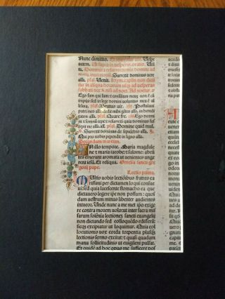 Two Rare Breviarium Romanum Leaves/1478/vellum - 1 W /illum Init,  One Repaired