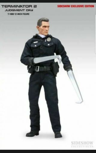 Sideshow Terminator 2 12 " T - 1000 Exclusive Figure Misb In Mailer W/ Hooks