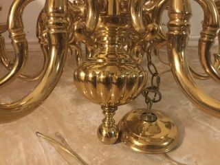 Vintage Antique Heavy Brass Bronze Color Candle Chandelier Lighting Lamp Rare 3