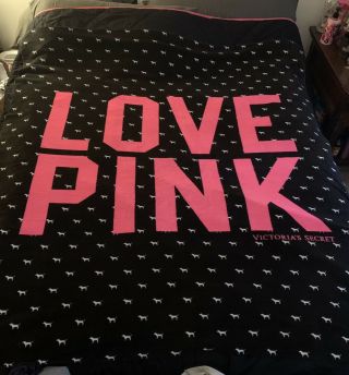 Victoria’s Secret Vs Pink Vintage Pup Dog Blanket Throw Rare Htf