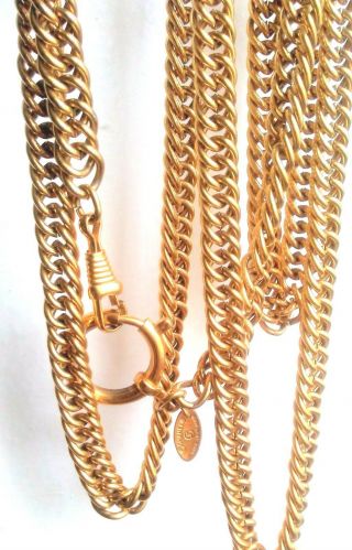 Rare Collector ' s Vintage Chanel Gold Tone Curb Magnifying Glass Chain Necklace 2