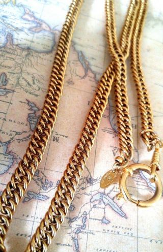 Rare Collector ' s Vintage Chanel Gold Tone Curb Magnifying Glass Chain Necklace 3