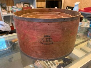 Rare Complete Set Antique Grain Measures Pantry Boxes Wood Wilton,  Nh