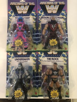 Wwe Masters Of The Universe Complete Set Wave 3 - Rock Undertaker Day Braun
