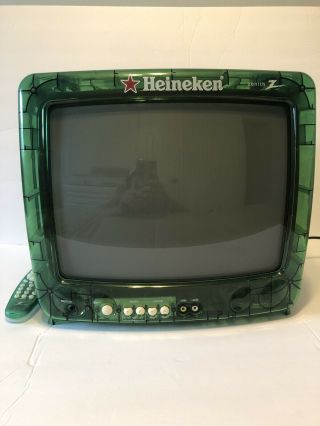 Rare Nov.  2000 Heineken Beer Green See Through 13 " Zenith Color Tv Television
