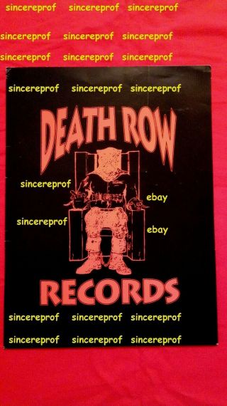 Death Row Records Extremely Rare Vintage Folder Business Card Suge Knight Tupac