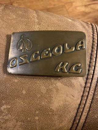 Vintage & Rare Boy Scout Camp Osceola Missouri Flat Brass Belt Buckle