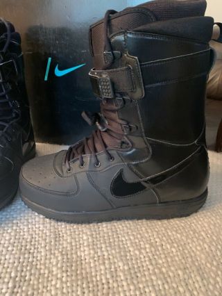 Nike Zoom Force 1 Snowboard Boots Rare Triple Black Size 11.  5