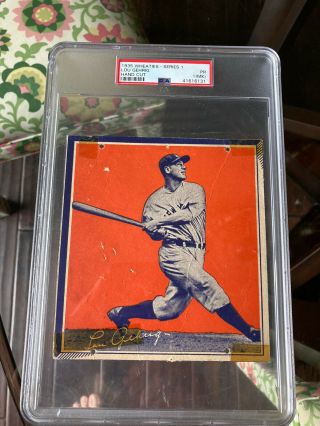 1935 Wheaties Series Lou Gehrig York Yankees Psa 1 Rare Card