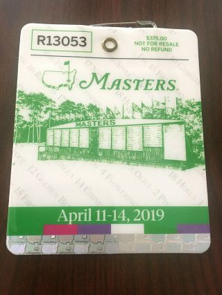 2019 Masters Badge Ticket Augusta National Golf Pga Tiger Woods Wins 5th Rare