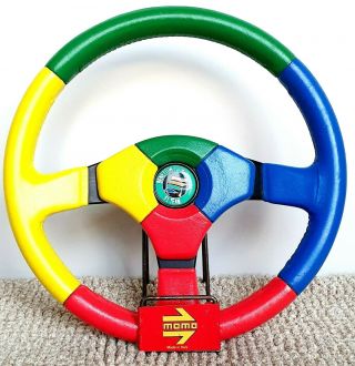 Momo Benetton Harlequin F1 Formula1 Leather Steering Wheel 33cm Very Rare 1993