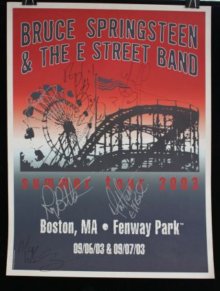 Rare Autographed Signed Bruce Springsteen Fenway Park Concert Tour Poster 2003