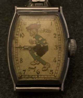 VERY RARE Vintage Comic Strip Character Smitty Wrist Watch 1935 Heaven Watch 3